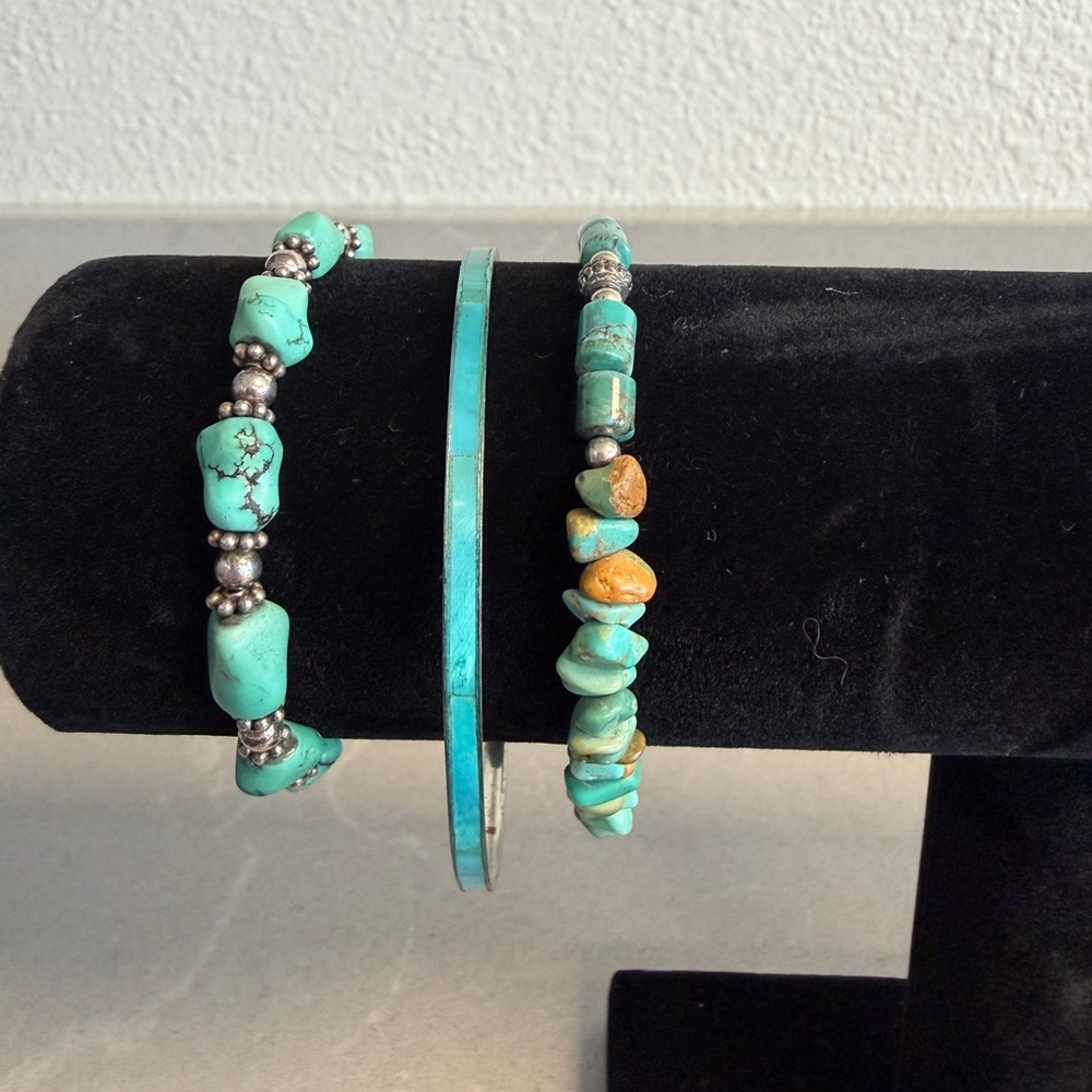 Turquoise Boho Bracelet Set (3) | Southwest Artisan Style